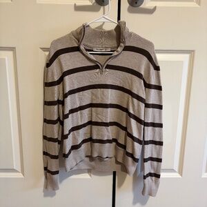 Striped Zip-up Sweater